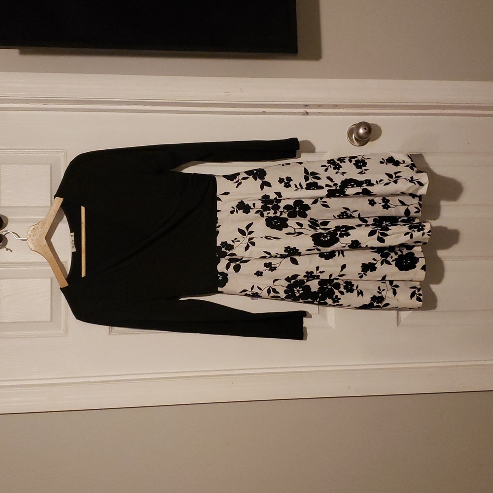 Black and White Floral Dress
